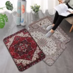 VIKAMA Crystal Velvet Boho Persian Rug Pattern Hallway Carpet Anti-Slip Long Strip Cushion Bedroon Mat Welcome Doormat - Image 2