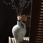 Retro And Nostalgic Handmade Ceramic Vases 25.5CM High Handmade Style Flower Vase Dried Flowers Decorative Home Decoration - Image 4