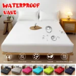 Throw Waterproof Mattress Cover Bed Fitted Sheet Mattress Bedspread Protector Pads Single/Double/King/Queen Full Size Gray/White - Image 4
