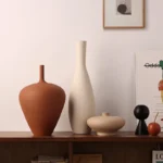 OasinNordic Retro Ceramic Vase Cabinet Living Room Decoration Flower Arrangement Pampas Grass Zen Tabletop Centerpiece Table - Image 3