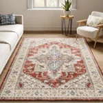 Ethnic Style Rugs for Bedroom American Retro Study Non-slip Floor Mat Bohemia Living Room Decoration Carpet Washable Lounge Rug - Image 3