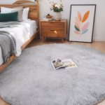 Plush Black Faux Rabbit Fur Rug - 180 CM Cozy Home Essential - Image 3