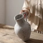 Charming 20.9 CM Handmade Ceramic Vase with Elegant Handle - Image 3