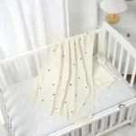 Cozy Nordic Pompom Baby Blanket - Soft Knitted Swaddle Wrap - Image 4