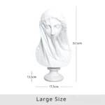 Veiled Lady Bust Greek Goddess Statue Classic Roman Mythology Gifts Maiden Sculpture Home Living Room Desk Bookshelf Decorations - Image 5