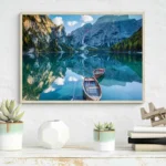 Nature Landscape Green Forest Mountain Lake Boat Poster Print Canvas Painting Wall Art Pictures Modern Living Room Home Decor - Image 2