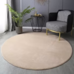 Gray Coral Velvet Carpet Round For Home Living Room Coffee Table Floor Rug Short Plush Foot Mat Children's Play Crawling Carpets - Image 2