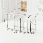 Convenient Clear Acrylic Bookends with Handle Desk Organizer Divided Book Stand Desktop Sorting Rack Study Supplies - Image 4