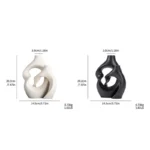 OasinBoho Ceramic Vases Set Hollow Nordic Modern Home Living Room Decoration Objects Minimalist Bookshelf Decor Centerpiece - Image 6