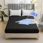Kuup Safe Waterproof Mattress Protector Soft Comfortable Breathable Solid Color Fitted Bedding Cover No Pillowcases Included