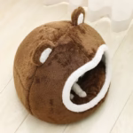 Funny Cat Bed Warm Pet House Soft Long Plush Kitten Lounger Cushion Small Dogs Tent Cave Beds For Cozy Cat House Mat Supplies - Image 2