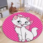 MINISO DISNEY Cartoon Marie Cat Printed Round Carpet Bedroom Rug Floor Mat Living Room Non-Slip Kitchen Door Mat Decorative - Image 2