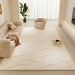 Cream Style Bedroom Decor Plush Carpet Large Area Carpets for Living Room Thickend Washable Cloakroom Rug Fluffy Soft Lounge Mat