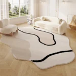 Cream Style Bedroom Decor Rug Irregular Shape Carpets for Living Room Thicken Anti-slip Lounge Floor Mat Home Fluffy Soft Carpet