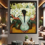 Mexican Traditional Belief Virgin Mary Calla Lily Female Image Art Posters Abstract Retro Figure Oil Painting Living Room Decor - Image 5