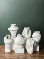 Retro White Cerc Flower Vase Handmade High-End Wabi-Sabi Sle for Hotels And Home Decor Living Room Bedroom Study - Image 3