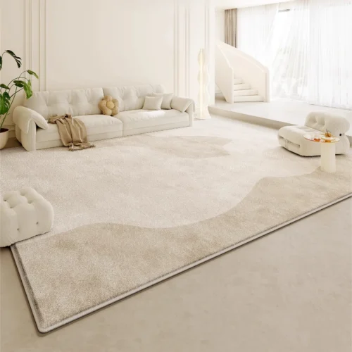Luxurious Cream Plush Area Rug for Cozy Living Spaces