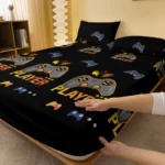 1 Piece of Giant Player Black Pattern Frosted Bedsheet, Bedroom Printed Bedspread, Bedding (Excluding Pillowcases) - Image 2
