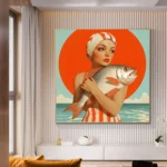 Mirjam Duizendstra's Artwork Surrealism Color Art Posters Prints Mysterious Aesthetic Woman Portrait Canvas Painting Home Decor - Image 3