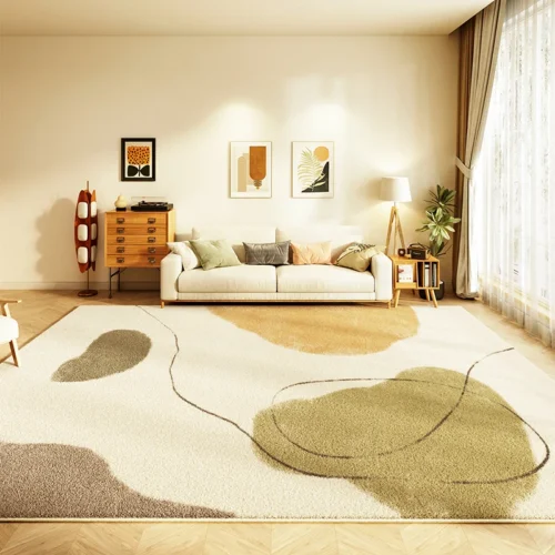 Modern Abstract Bedroom Decor Art Carpet Fluffy Soft Children Mat Thick Washable Lounge Rug Nordic Style Carpets for Living Room