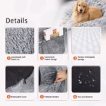 Large Human Dog Bed 66"x43"x17" Human-Sized Big Dog Bed for Adults&Pets Giant Beanbag Bed with Washable Fur Cover and Blanket - Image 6