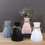 Creative Origami Vase European Pleated Vase Plastic Waist Folding Flower Vase Folding Paper Style Dry Flower Bottle Modern - Image 4