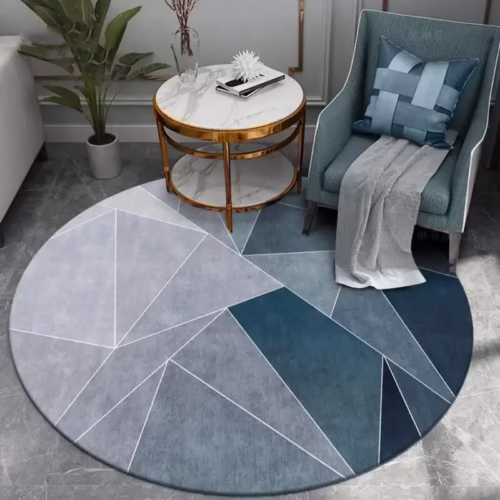 Luxe Velvet Round Carpet for Office & Bedroom Elegance