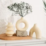 OasinSet of 3 Ceramic Vases Nordic Decor Boho Centerpiece Wall Shelf Living Room Decoration Coffee Table Accessories Interior - Image 5