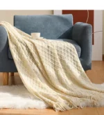 Nordic Faux Cashmere Sofa Blanket Office Nap Comfortable Bedspread Soft Homestay Decoration Blanket Thick Winter Knitted Shawl - Image 4
