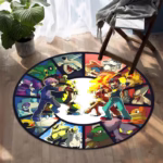 Pokemon Cartoon HD Printed Round Carpet Dropshipping Rug for Living Room Area Rug Large Pet Mat Soft Circle Rugs Room Carpet - Image 6