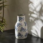 Charming Handcrafted Blue & White Ceramic Vase with Crackle Finish - Image 2