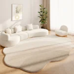Cream Style Rugs for Bedroom Fluffy Soft Study Floor Mat Irregular Shapes Living Room Decoration Carpet Thicked Plush Lounge Rug - Image 4