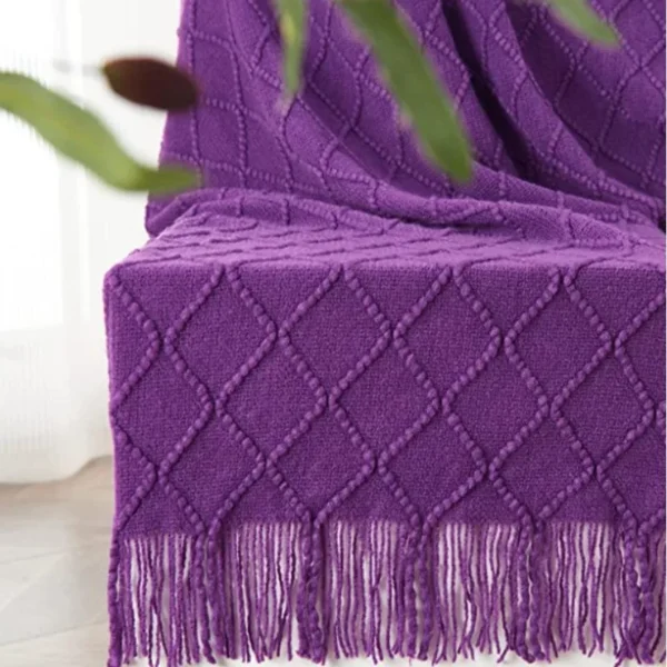 Cozy Inya Nordic Knitted Throw Blanket for Sofa & Travel