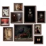 Gothic Horror Christmas Canvas Print Dark Aesthetic Art Posters Painting Winter Christmas Night Landscape Living Room Home Decor - Image 2