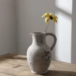 Charming 20.9 CM Handmade Ceramic Vase with Elegant Handle - Image 4
