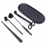 5 Styles Black Candle Extinguishers Scented Candle Trays, Scissors, Hook Accessories Wick Trimmer Candle Extinguishing Tools