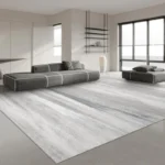 Light Luxury Japanese Area Rug - Gray Washable Anti-Slip Carpet - Image 3