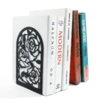 2Pcs Style Rose Book Ends for Book Lovers Bookend for Heavy Books Home Book rack Holder Office Desktop Gift for Women Men - Image 3