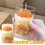 Scented Candle Cup Pumpkin Aroma Gift Jar 120g Orange Home Decoration Candle - Image 2