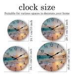 Beach Sea Starfish Shells Blue Wall Clocks Non Ticking for Girl Boy Bedroom Bathroom Kitchen Living Room Office Round Clock - Image 5