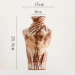 OasinRustic Terracotta Vase Distressed Finish Farmhouse Vintage Pottery Decor Home Living Room Table Shelf Mantel Entryway - Image 6