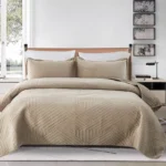 Plush Velvet Quilt Set, Bedspread on the Bed, Embroidered Comforter, Lightweight Quilted Bed Cover, Padding Coverlets, King 3Pcs - Image 4