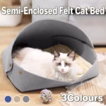 Cozy Foldable Felt Cat Bed - Stylish Retreat for Felines