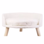 Luxury Soft Cat Bed Warm Plush Fabric Pet Nesting Chair Bed Washable Couch Wood Legs with Cushion Pad for Small Pets - Image 2