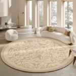 Minimalist Living Room Decoration Round Carpet Large Area Anti-slip Lounge Rug French Style Rugs for Bedroom Thick Washable Mat - Image 3