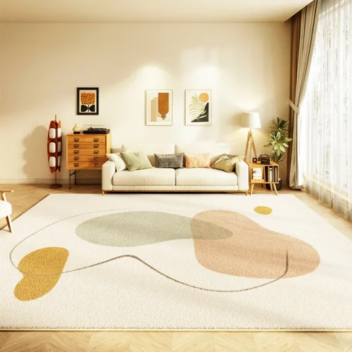 Modern Abstract Bedroom Decor Art Carpet Fluffy Soft Children Mat Thick Washable Lounge Rug Nordic Style Carpets for Living Room