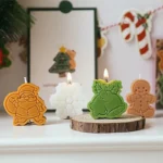 1set Christmas Aromatherapy Candle Cartoon Gingerbread Man Santa Claus Candle For Festival Party Decor Freesia Aroma Candle Gift - Image 4