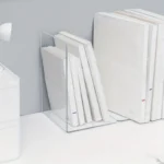 1/2pcs Clear Acrylic Bookends, Durable Transparent Bookshelf Partition Plates, for Office, School, and Home Organization - Image 3