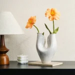 OasinDouble Mouth Vase Ceramic Nordic Retro for Fresh Flowe Pampas Grass Home Aesthetics Design Living Room Decoration Table - Image 3