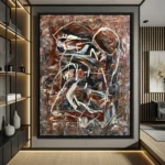 Abstract Graffiti Art Black Brown Texture Lines Aesthetic Art Canvas Painting Wall Mural Posters Prints Living Room Home Decor